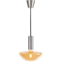 Sylcone Brushed Nickel Effect Light Pendant With Hand Blown GX200 Bulb