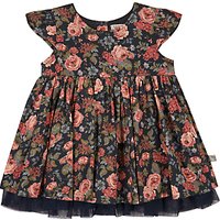 Wheat Baby All-Over Rose Print Dress, Blue