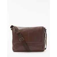 John Lewis Gladstone 2.0 Leather Messenger Bag, Brown