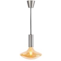 Sylcone Brushed Nickel Effect Light Pendant With Hand Blown GA200 Bulb