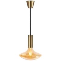 Sylcone Brushed Brass Effect Light Pendant With Hand Blown GA200 Bulb