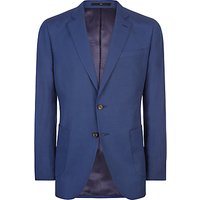 Jaeger Silk Linen Regular Fit Suit Jacket, Mid Blue