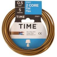 Time 2 Core Flat Flexible Cable 0.5mm² 2192Y Gold 5m