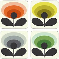 Orla Kiely 70s Oval Flower Coasters, Set Of 4, Multi