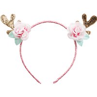 Rockahula Girls' Reindeer Glitter Antlers Headband, Pink/Gold