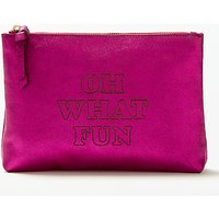 AND/OR Mila Slogans Leather Cosmetic Pouch, Pink