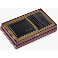 Ted Baker Crossy Leather Wallet Gift Set, Black
