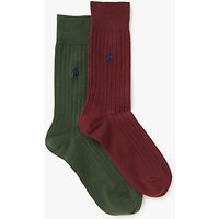 Polo Ralph Lauren Egyptian Cotton Blend Ribbed Socks, Pack Of 2