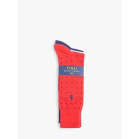 Polo Ralph Lauren Egyptian Cotton Blend Stripe Dot Socks, Pack Of 2, One Size, Multi