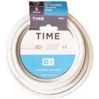 Time 5 Core Round Flexible Cable 1.0mm² 3185Y White 5m