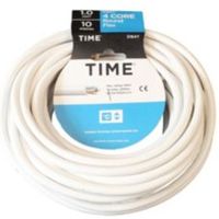 Time 4 Core Round Flexible Cable 1.0mm² 3184Y White 10m