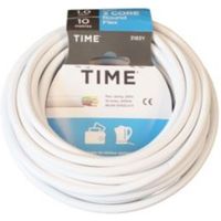 Time 3 Core Round Flexible Cable 1.0mm² 3183Y White 10m