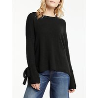 AND/OR Boucle Tie Sleeve Jumper, Black