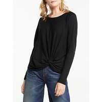 AND/OR Long Sleeve Knot Top, Black
