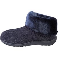 Totes Pillowstep Fine Knit Boot Slippers, Navy
