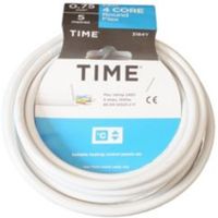 Time 4 Core Round Flexible Cable 0.75mm² 3184Y White 5m