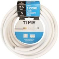 Time 3 Core Heat Resistant Flexible Cable 2.5mm² 3093Y White 5m