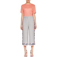 Ted Baker Colour By Numbers Kalid Geo Floral Print Wide Leg Trousers, Mid Grey