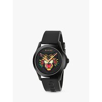 Gucci YA1264021 Unisex G-Timeless Rubber Strap Watch, Black
