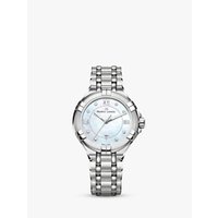 Maurice Lacroix AI1004-SS002-170-1 Women's Aikon Diamond Date Bracelet Strap Watch, Silver/Mother Of Pearl