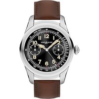 Montblanc 117535 Men's Summit Titanium Leather Strap Smart Watch, Brown/Black