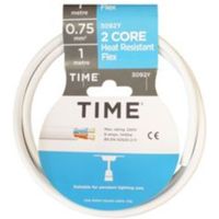 Time 2 Core Heat Resistant Flexible Cable 0.75mm² 3092Y White 1m
