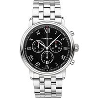 Montblanc 117048 Men's Tradition Chronograph Date Bracelet Strap Watch, Silver/Black