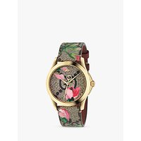 Gucci G-Timeless YA1264038 Pink Blooms Women's Watch, Pink/Green