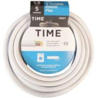 Time 3 Core Round Flexible Cable 1.5mm² 3183Y White 5m