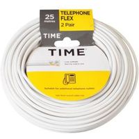 Time 2 Pair Telephone Flexible Cable 0.5mm² White 25m