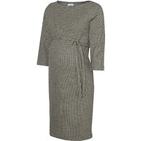 Mamalicious Tartan 3/4 Jersey Maternity Dress, Grey