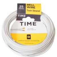 Time 2 Strand Bell Wire White 25m