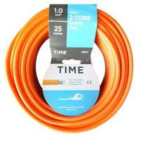 Time 2 Core Round Flexible Cable 1.0mm² 3182Y Orange 25m
