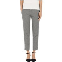Marc Cain Check Tapered Leg Trousers, Black/White