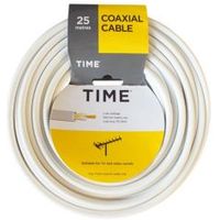 Time Coaxial Cable White 25m