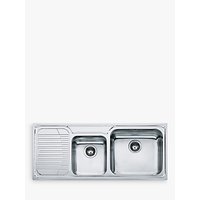 Franke Galassia GAX 621 1.75 Bowl Inset Kitchen Sink With Right Hand Bowl, Stainless Steel