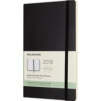 Moleskine 12-Month Large Weekly Soft Cover Diary/Notebook 2018, Black