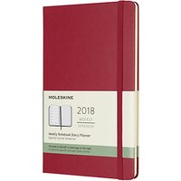 Moleskine 12-Month Large Weekly Diary/Notebook 2018 Planner, Berry Rose