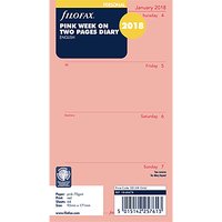 Filofax Week On 2 Pages 2018 Diary Inserts, Personal, Pink