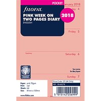 Filofax Week On 2 Pages 2018 Diary Inserts, Pocket, Pink