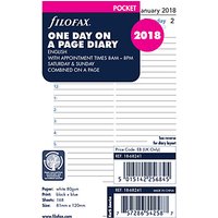 Filofax Day Per Page 2018 Diary Inserts, Pocket