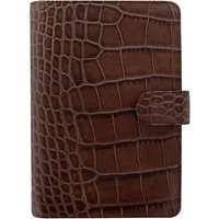 Filofax Classic Croc-Effect Leather Personal Organiser, Chestnut