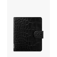 Filofax Classic Croc-Effect Leather Pocket Organiser, Ebony