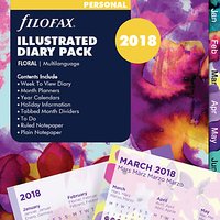Filofax Illustrated Floral Week On 2 Pages 2018 Diary Pack