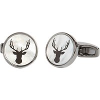Simon Carter Mother Of Pearl Stag Cufflinks, Grey