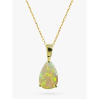 EWA 9ct Gold Teardrop Pendant Necklace, Opal