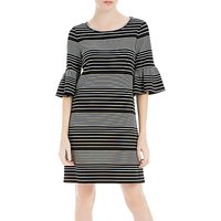 Max Studio Bell Sleeve Stripe Dress, Black/Cream