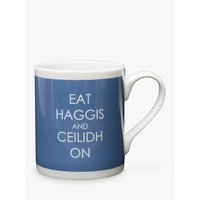 Eat Haggis & Ceilidh On Mug, Navy