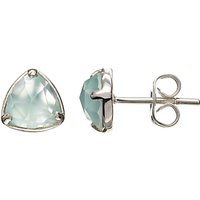John Lewis Gemstones Aqua Chalcedony Stud Earrings, Silver