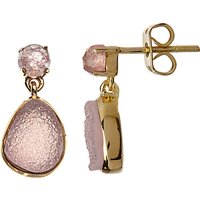 John Lewis Gemstones Quartz Drop Earrings, Pink